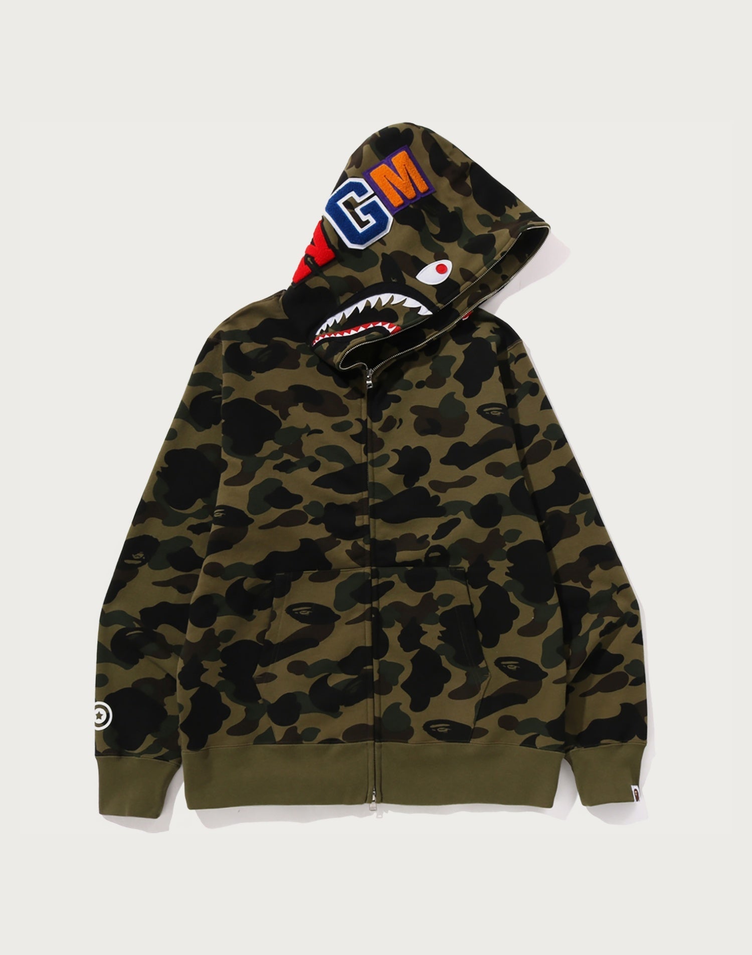 1ST CAMO SHARK FULL ZIP HOODIE MENS