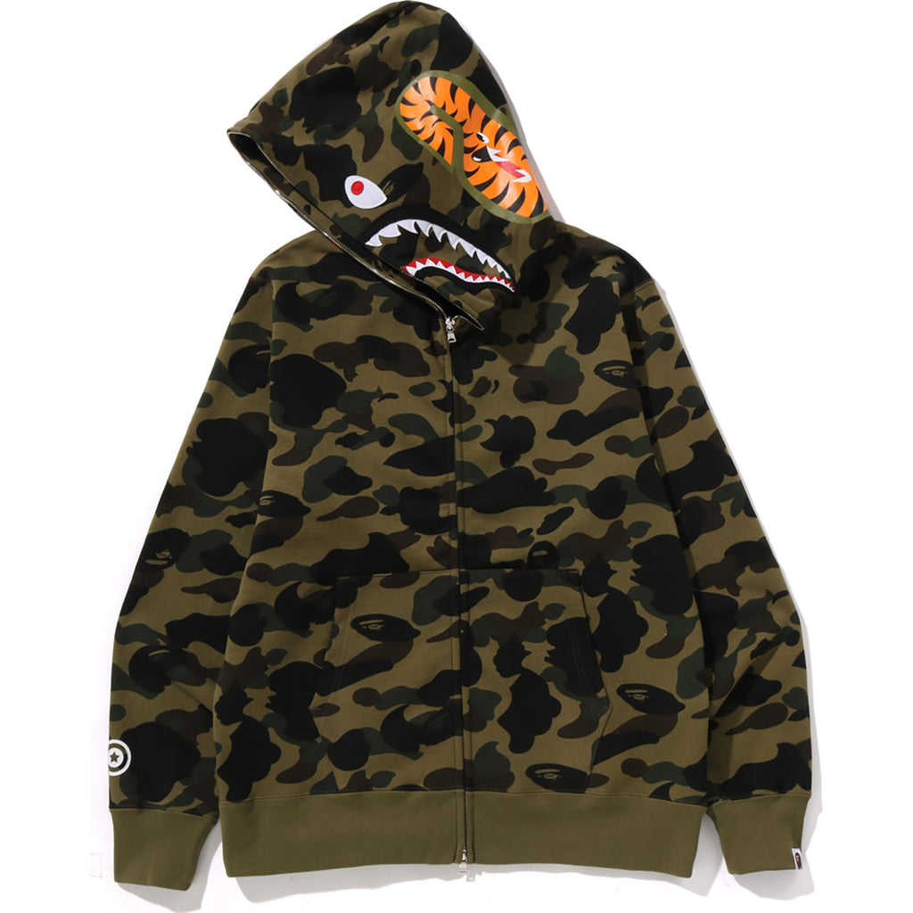 1ST CAMO SHARK FULL ZIP HOODIE MENS