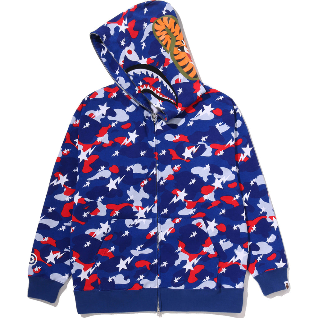 STA STRIKE CAMO SHARK RELAXED FIT FULL ZIP HOODIE MENS