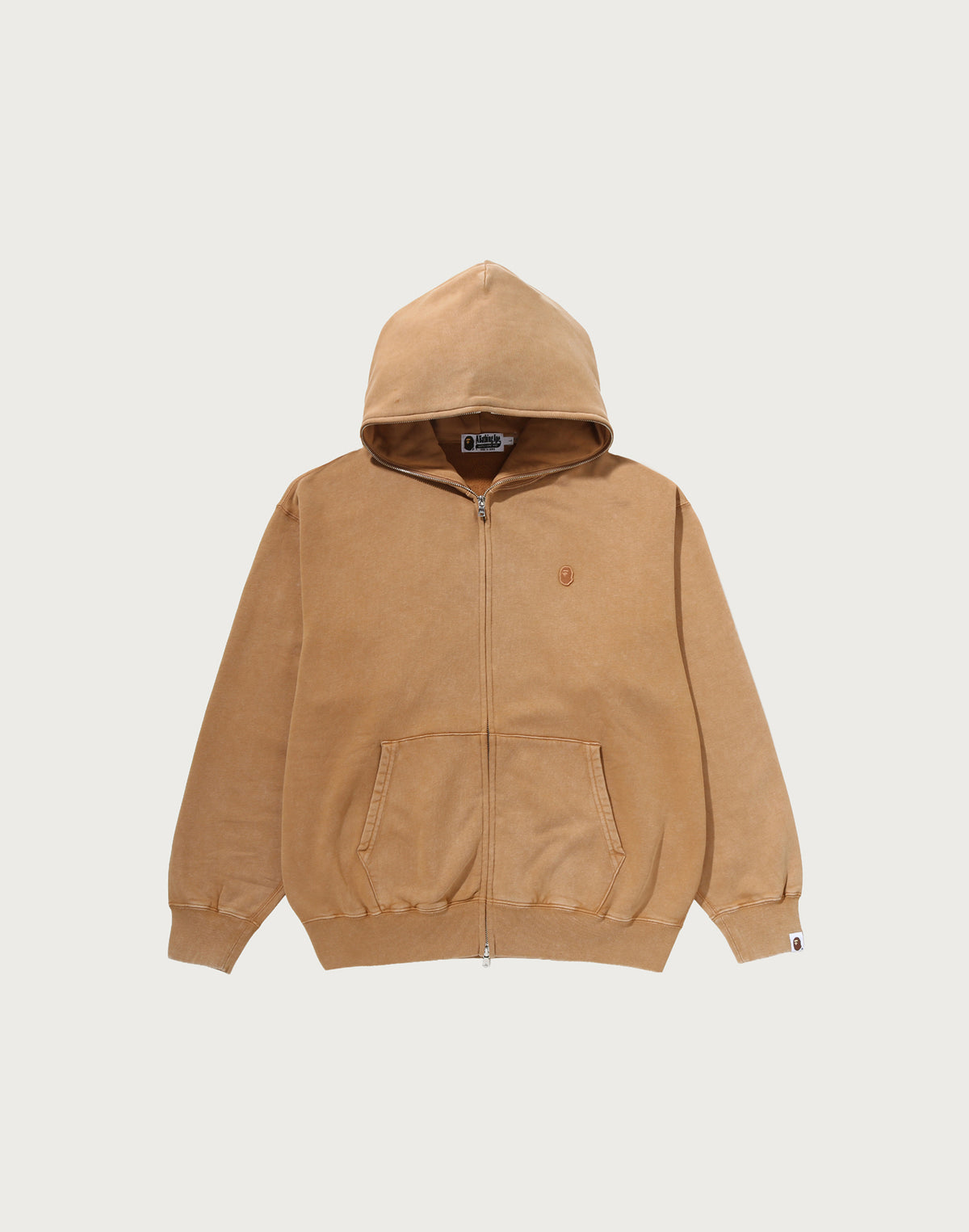 GARMENT DYED ONE POINT RELAXED FIT FULL ZIP HOODIE MENS