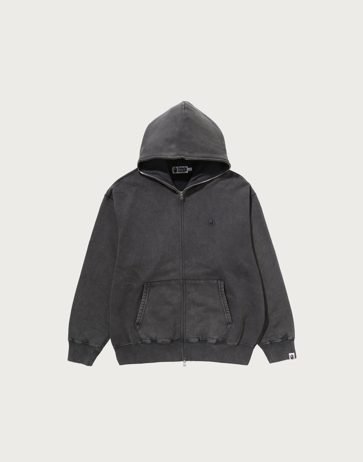 GARMENT DYED ONE POINT RELAXED FIT FULL ZIP HOODIE MENS