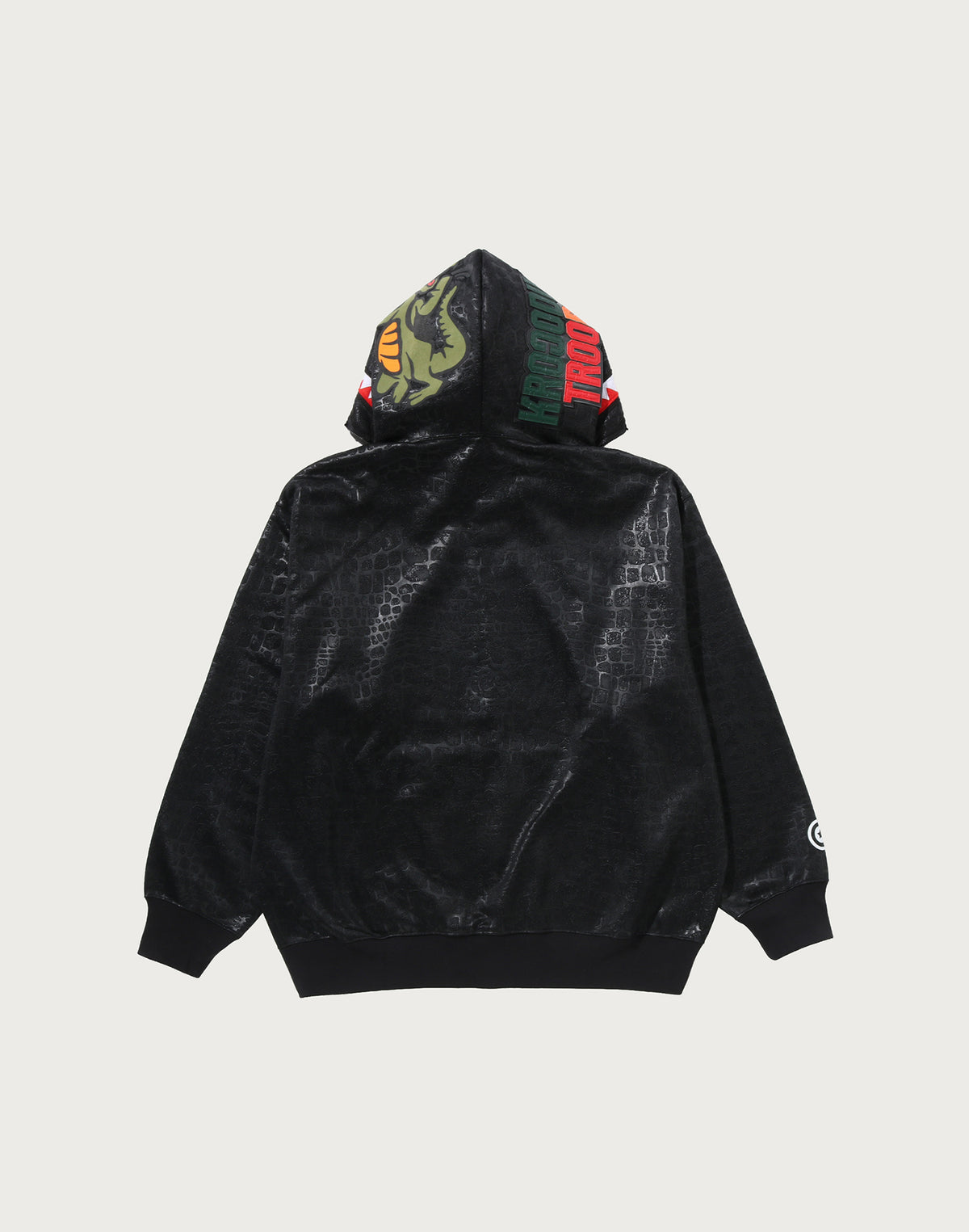 CROC PATTERN CROCODILE RELAXED FIT FULL ZIP HOODIE MENS
