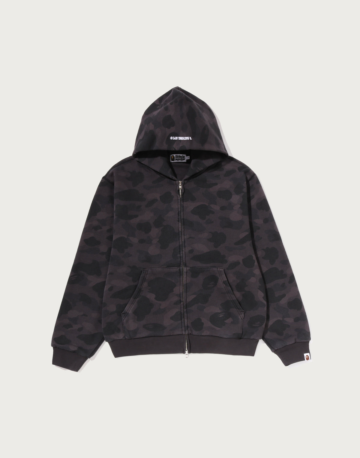 COLOR CAMO HEAVY WASHED CROPPED FIT ZIP HOODIE MENS