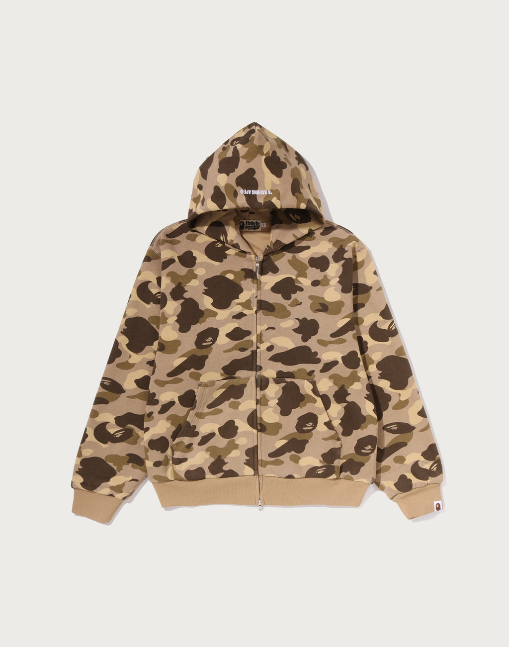 COLOR CAMO HEAVY WASHED CROPPED FIT ZIP HOODIE MENS