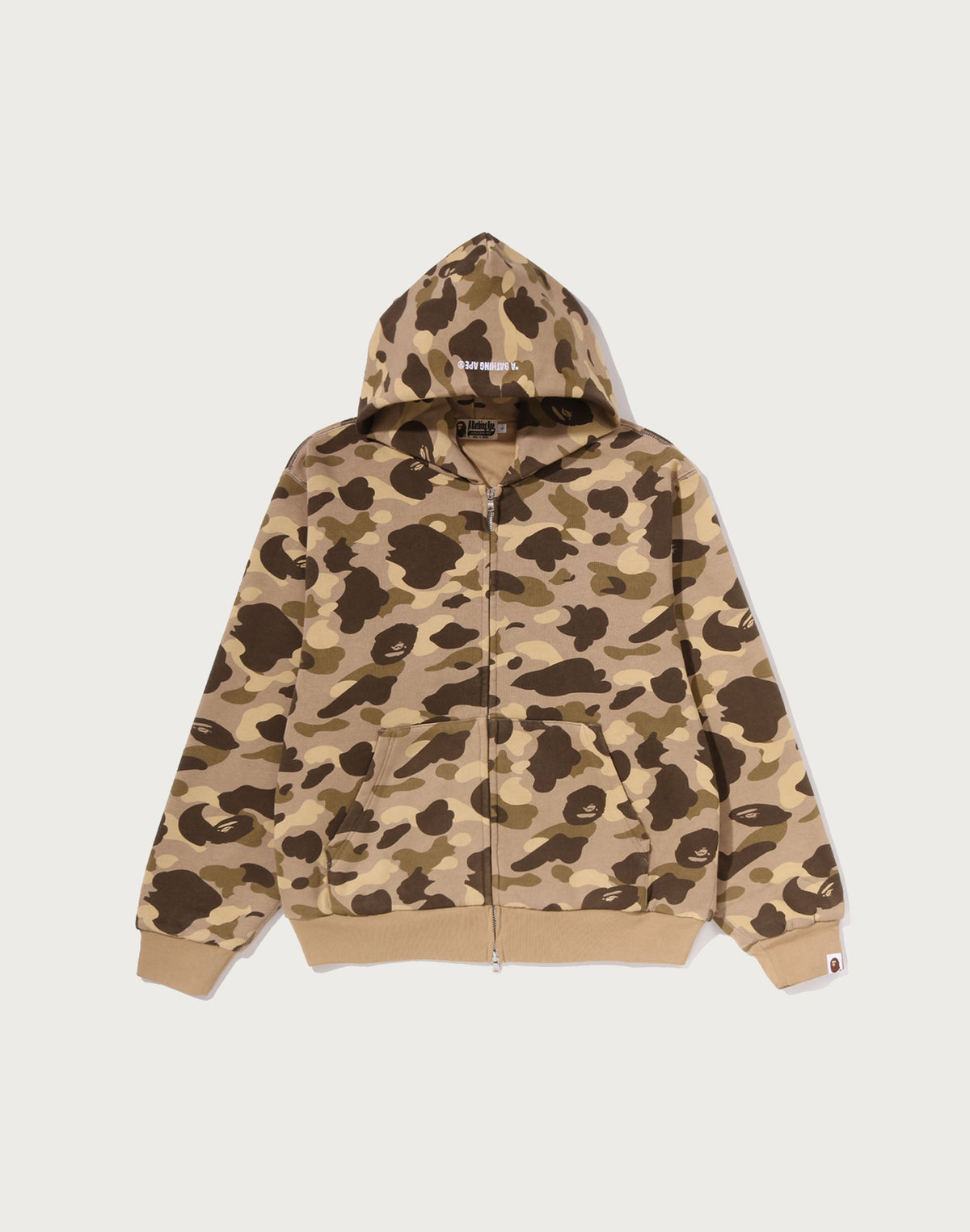 COLOR CAMO HEAVY WASHED CROPPED FIT ZIP HOODIE MENS