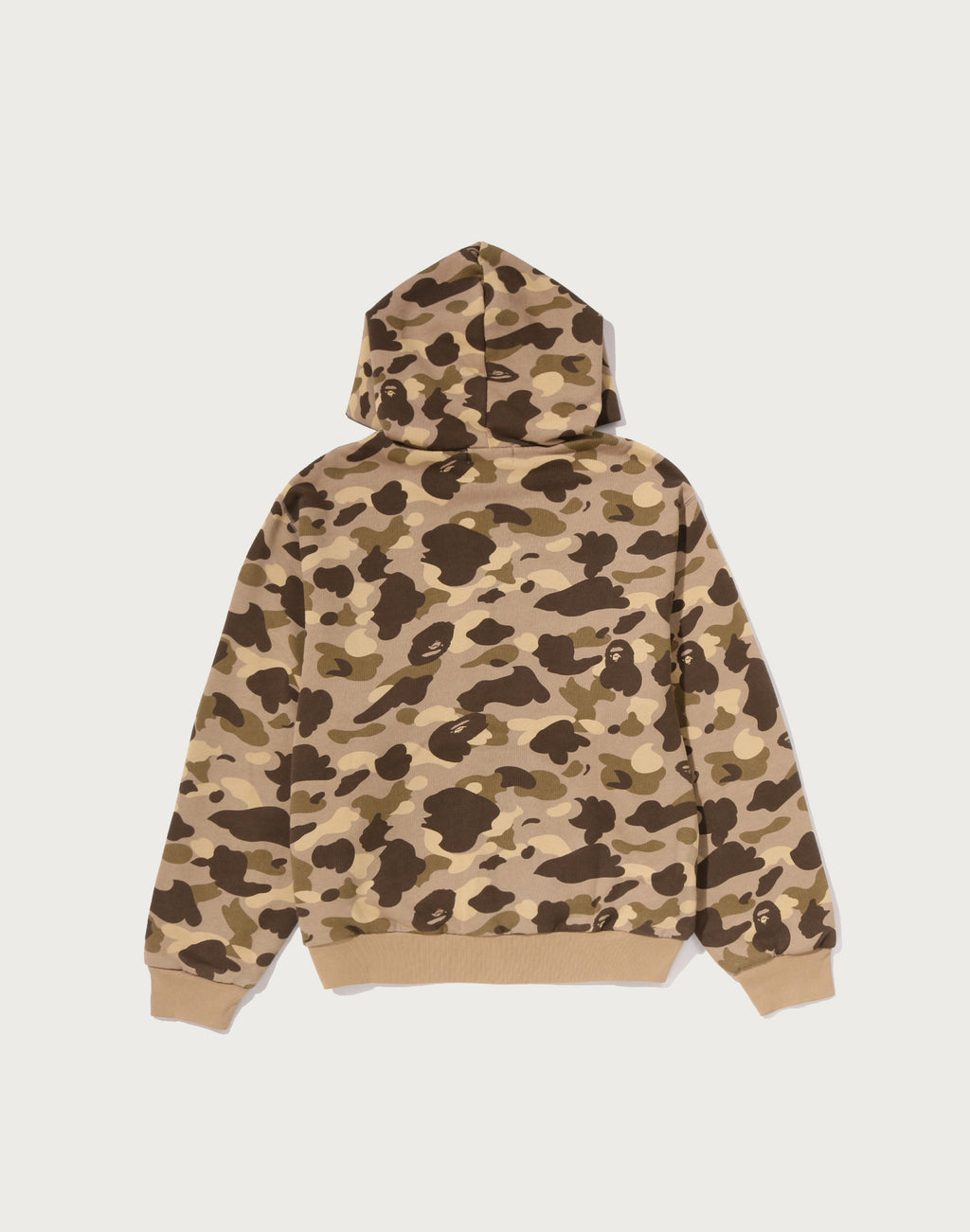 COLOR CAMO HEAVY WASHED CROPPED FIT ZIP HOODIE MENS