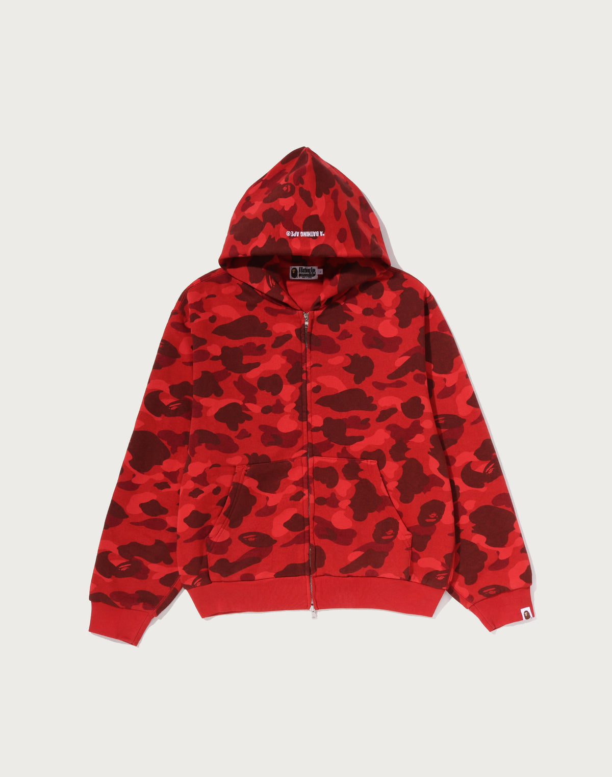 COLOR CAMO HEAVY WASHED CROPPED FIT ZIP HOODIE MENS