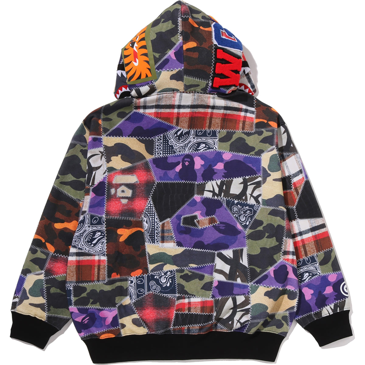 CRAZY PATCH SHARK FULL ZIP HOODIE MENS