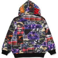 CRAZY PATCH SHARK FULL ZIP HOODIE MENS