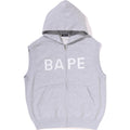 HEAVY WASHED RHINESTONE SLEEVELESS RELAXED FIT ZIP HOODIE MENS