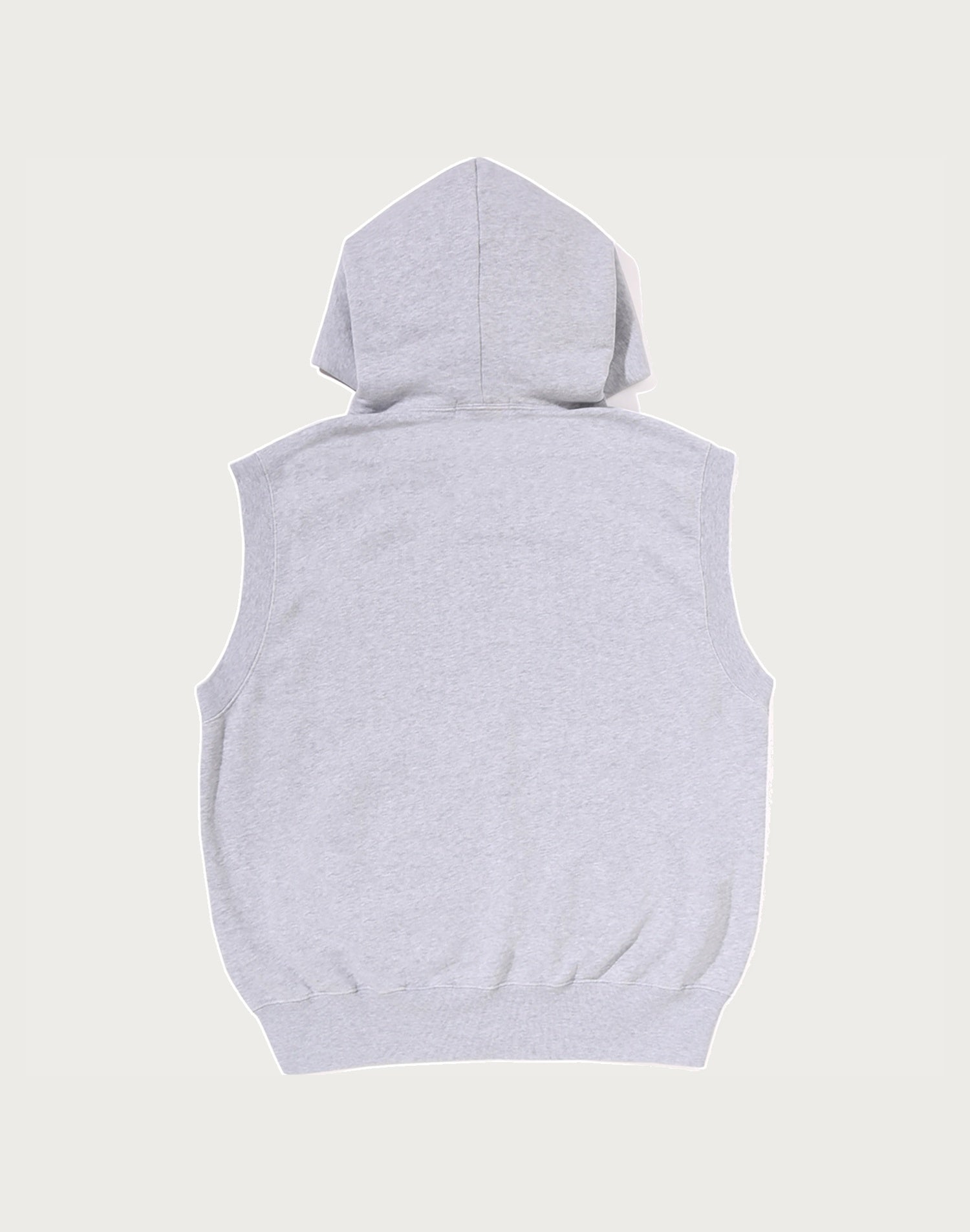 HEAVY WASHED RHINESTONE SLEEVELESS RELAXED FIT ZIP HOODIE MENS