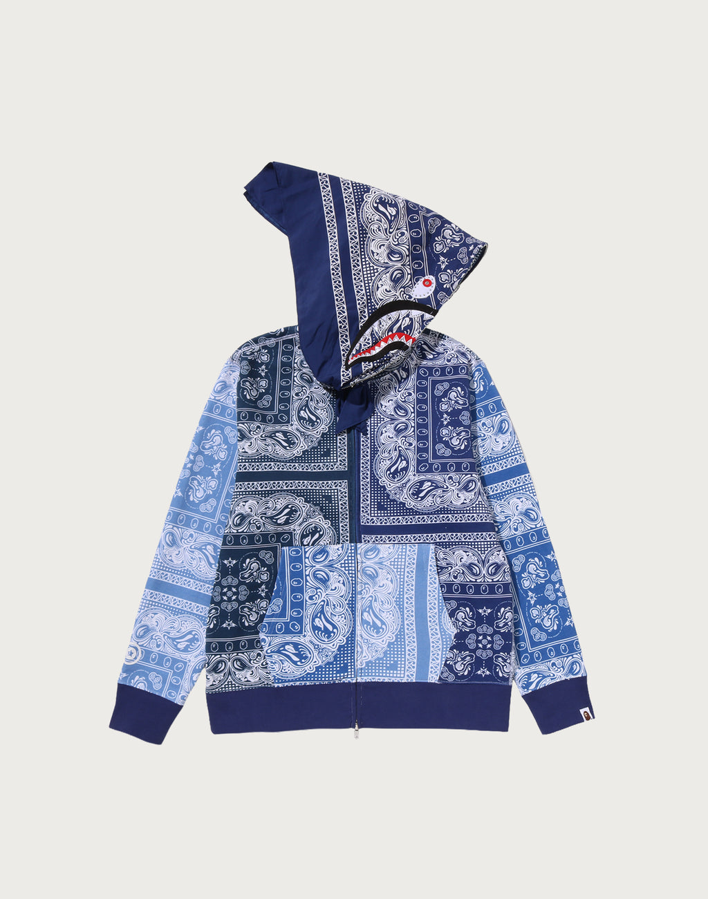 PAISLEY PATTERN SHARK FULL ZIP HOODIE MENS