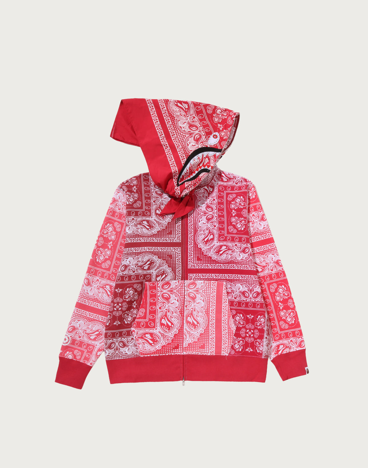PAISLEY PATTERN SHARK FULL ZIP HOODIE MENS