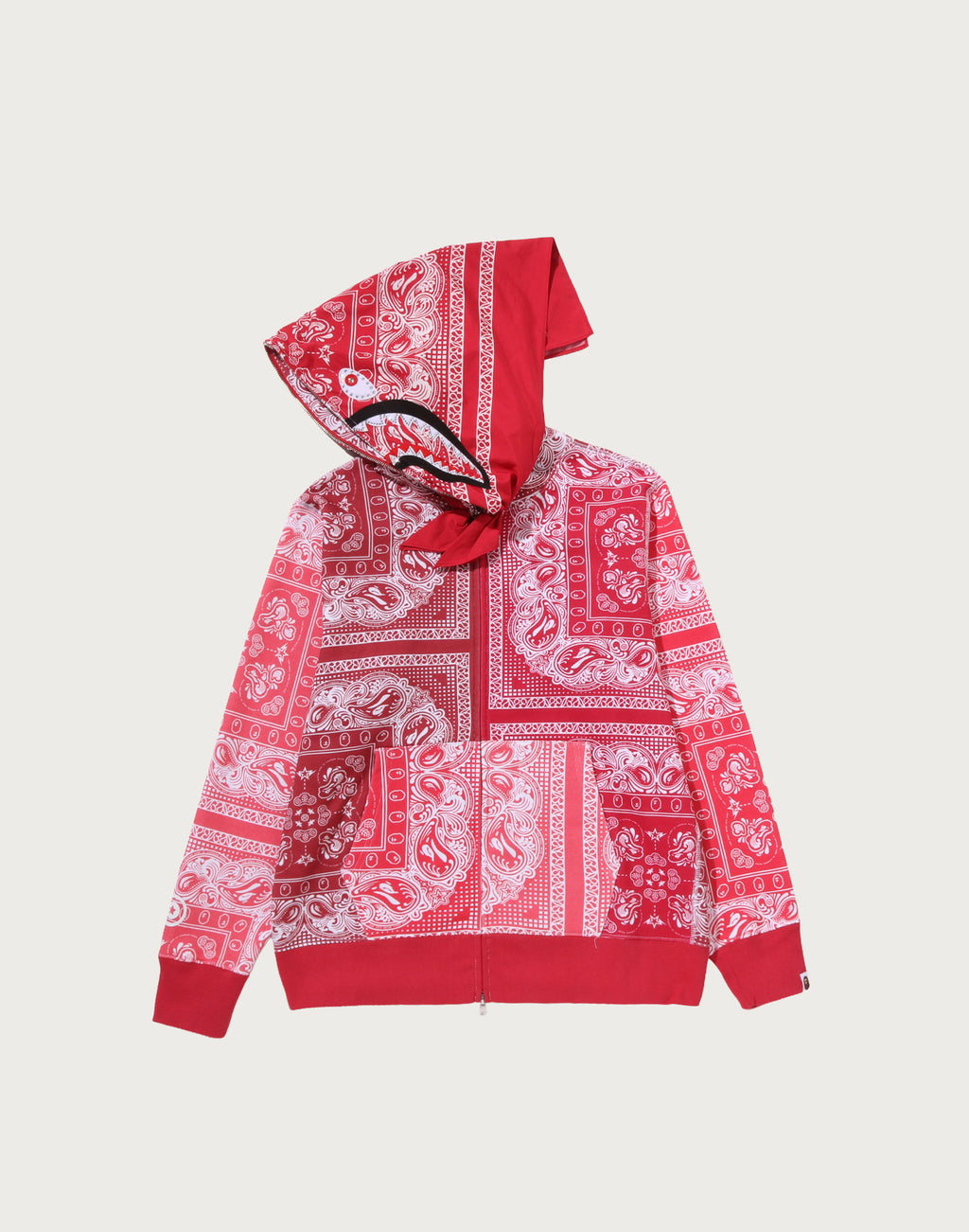 PAISLEY PATTERN SHARK FULL ZIP HOODIE MENS