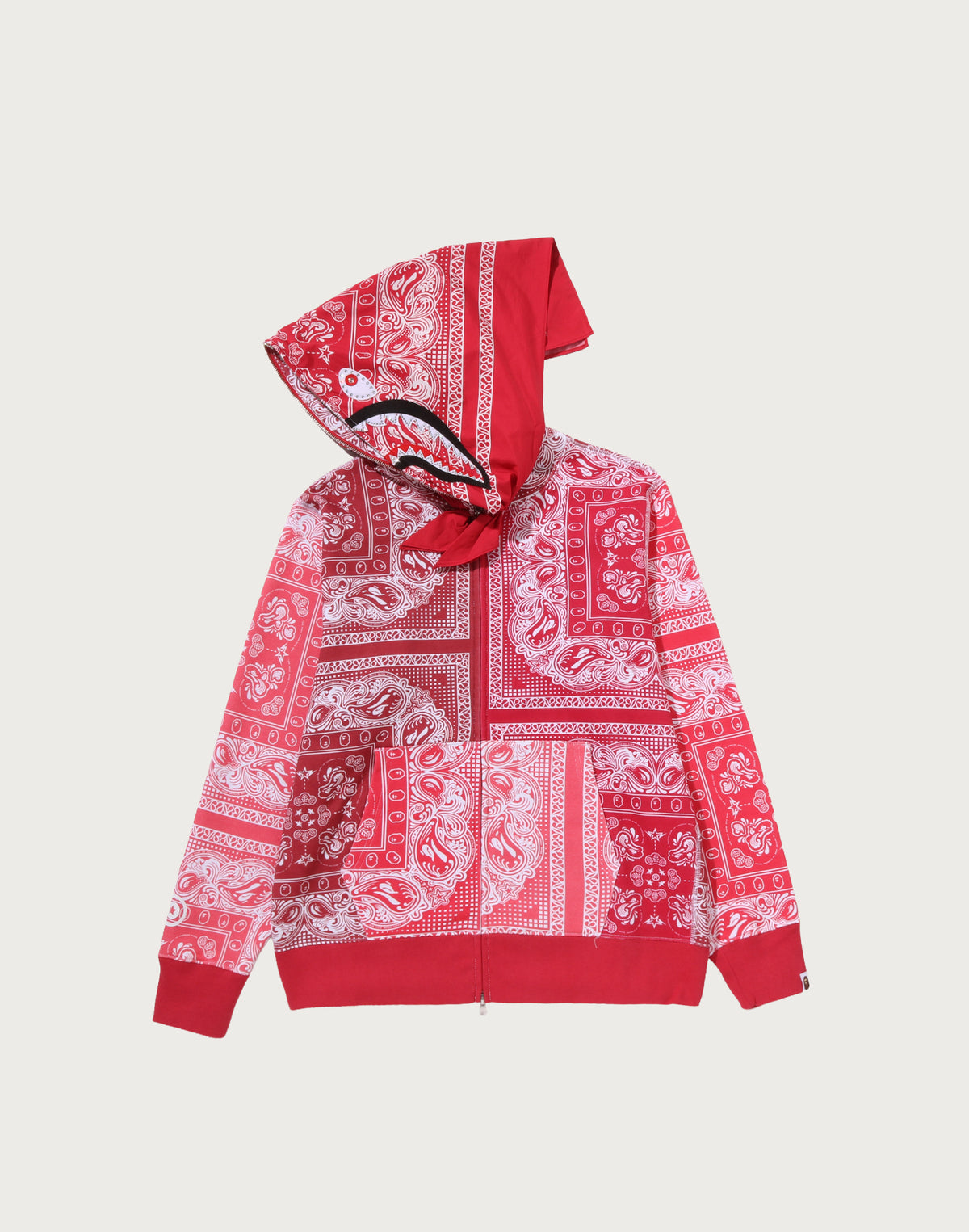 PAISLEY PATTERN SHARK FULL ZIP HOODIE MENS