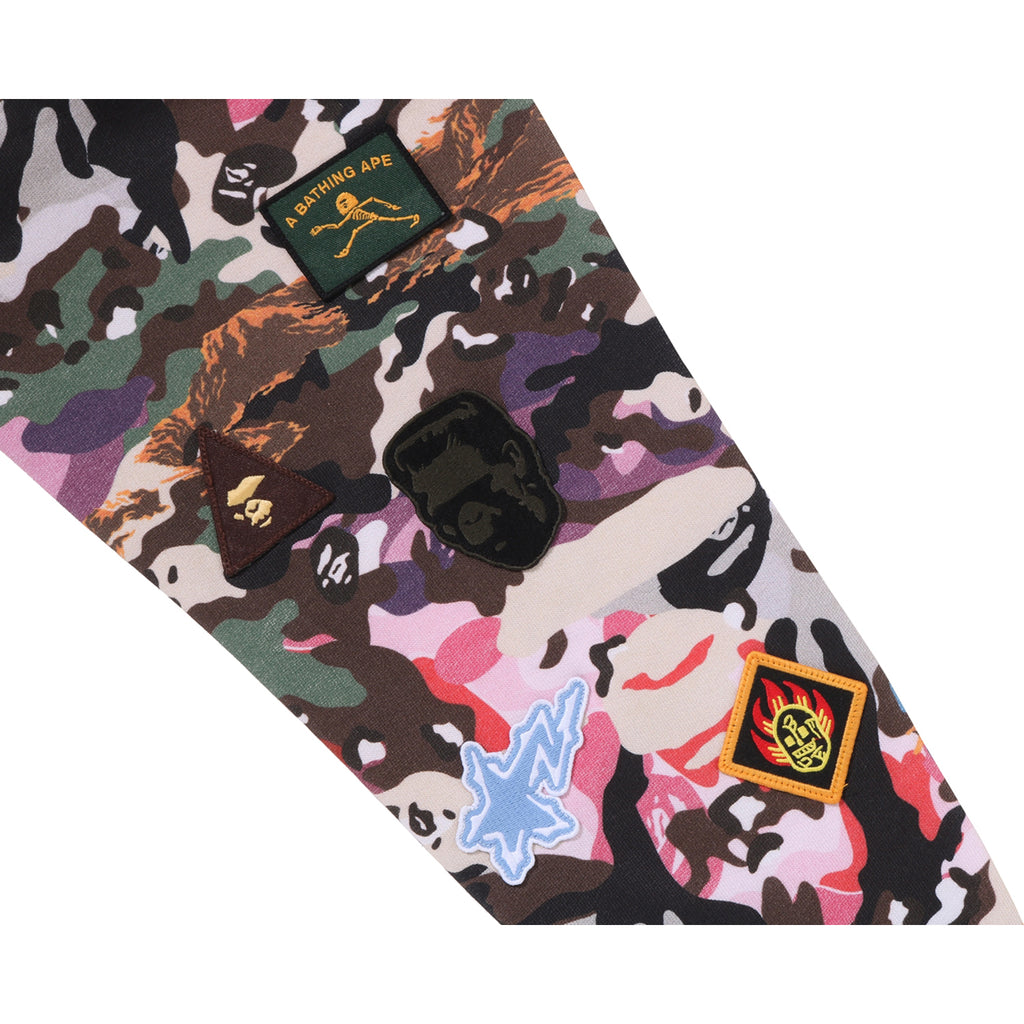 HYBRID CAMO MULTI BADGE SHARK RELAXED FIT FULL ZIP HOODIE MENS