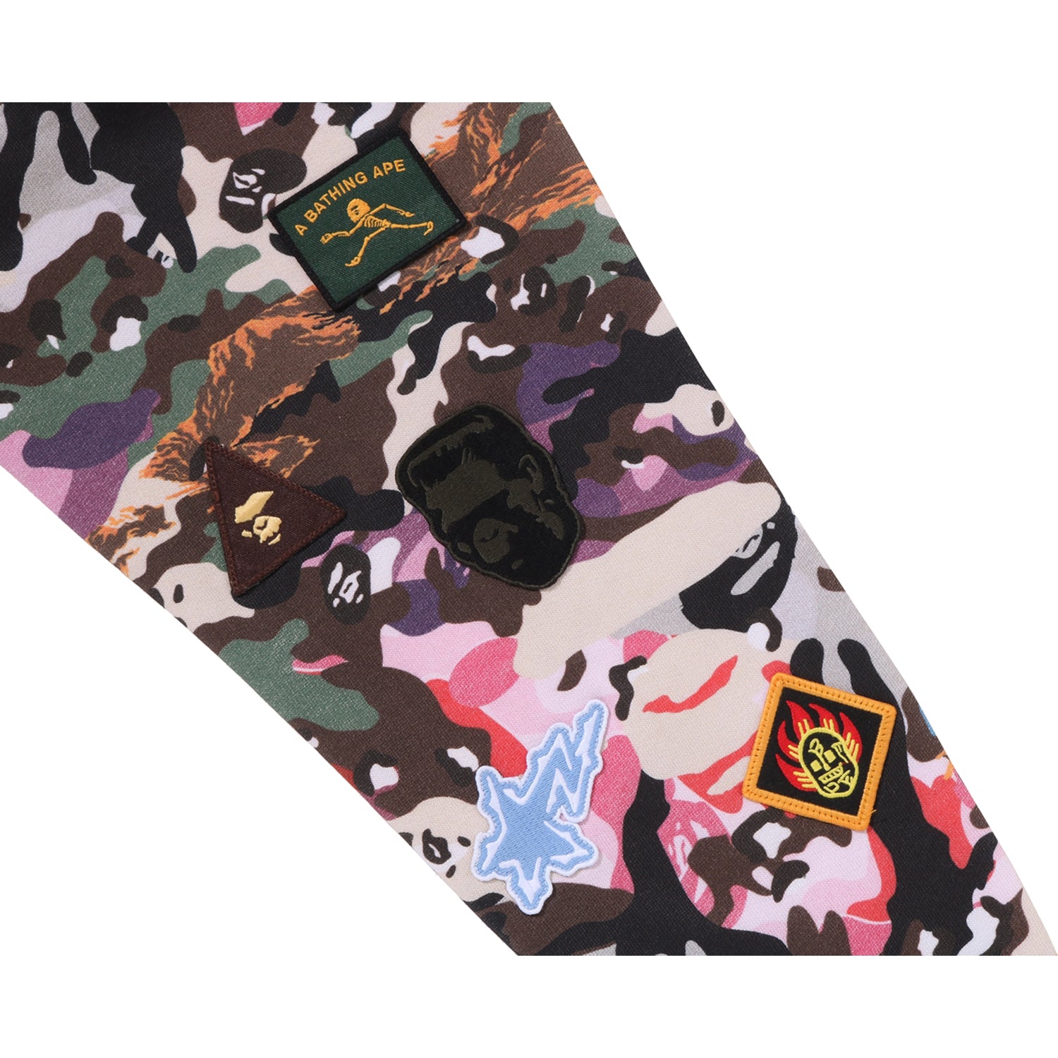HYBRID CAMO MULTI BADGE SHARK RELAXED FIT FULL ZIP HOODIE MENS