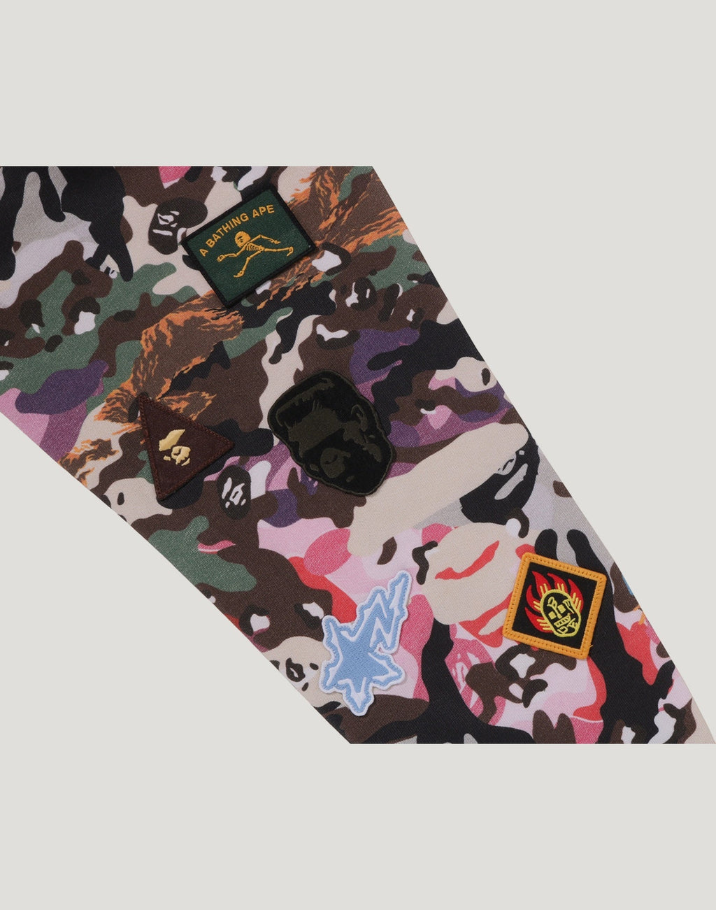 HYBRID CAMO MULTI BADGE SHARK RELAXED FIT FULL ZIP HOODIE MENS
