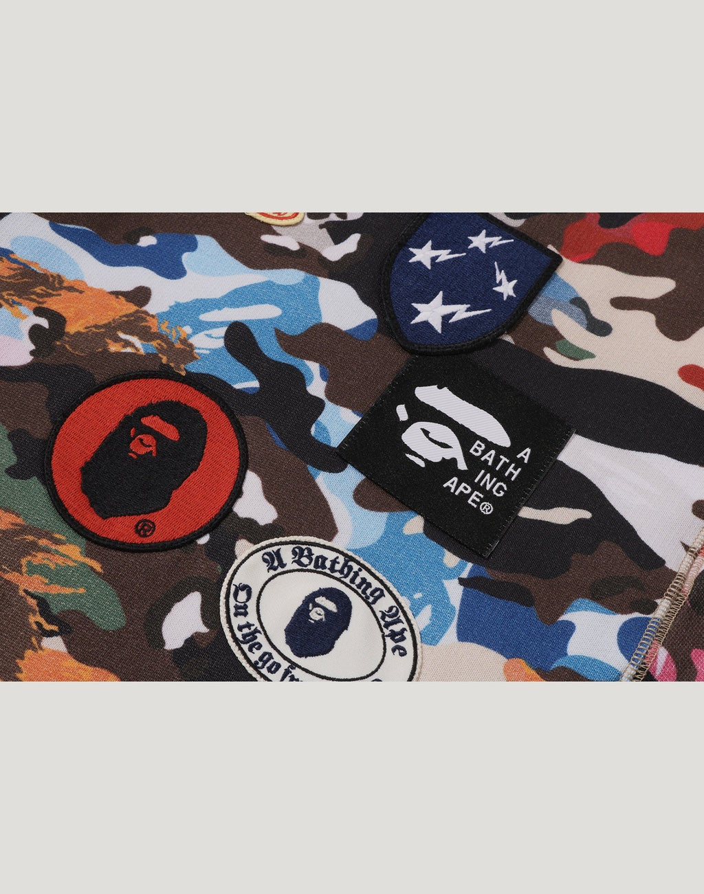 HYBRID CAMO MULTI BADGE SHARK RELAXED FIT FULL ZIP HOODIE MENS