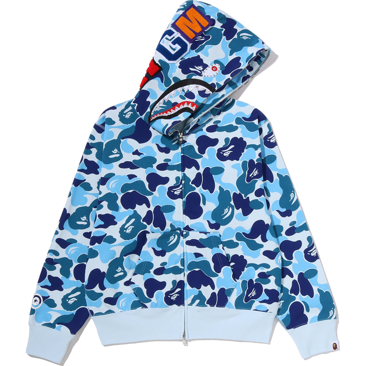 ABC CAMO CRYSTAL STONE SHARK FULL ZIP HOODIE LADIES
