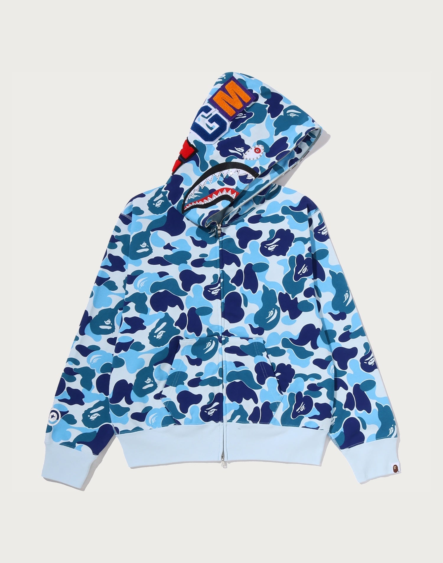 ABC CAMO CRYSTAL STONE SHARK FULL ZIP HOODIE LADIES