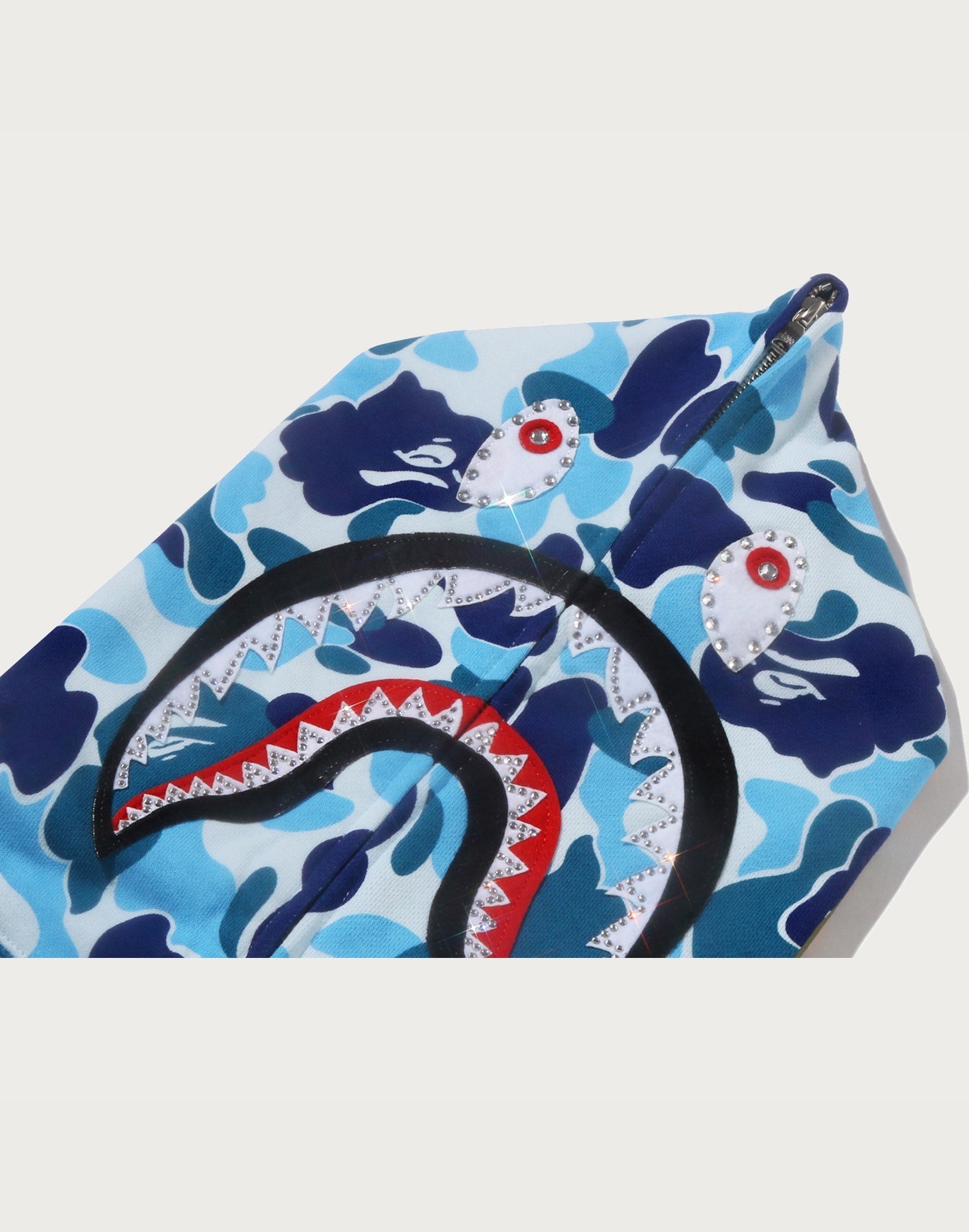 ABC CAMO CRYSTAL STONE SHARK FULL ZIP HOODIE LADIES