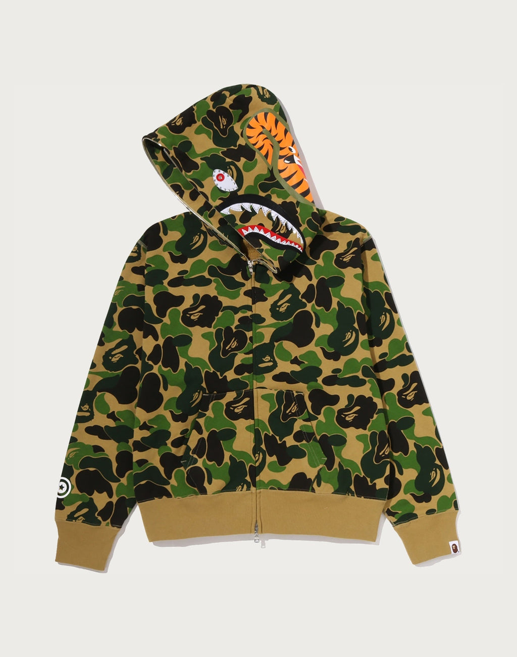 ABC CAMO CRYSTAL STONE SHARK FULL ZIP HOODIE LADIES