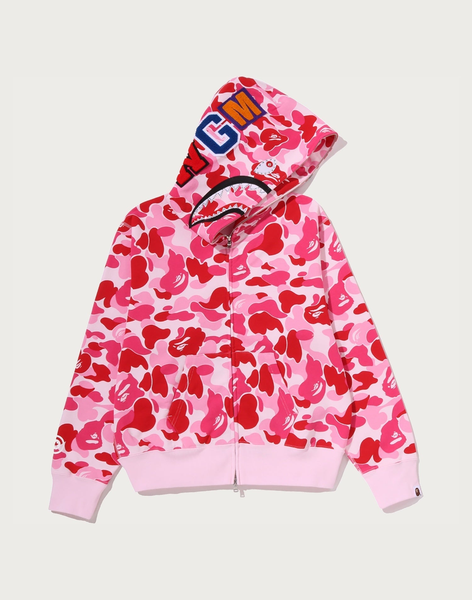 ABC CAMO CRYSTAL STONE SHARK FULL ZIP HOODIE LADIES