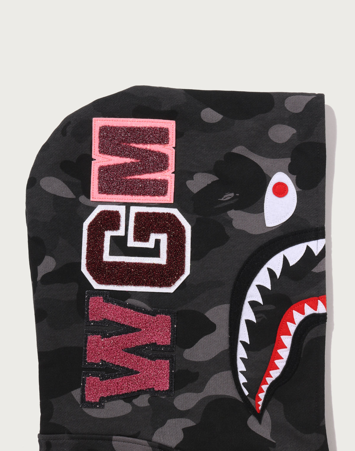 COLOR CAMO FUR SHARK CROPPED ZIP HOODIE LADIES