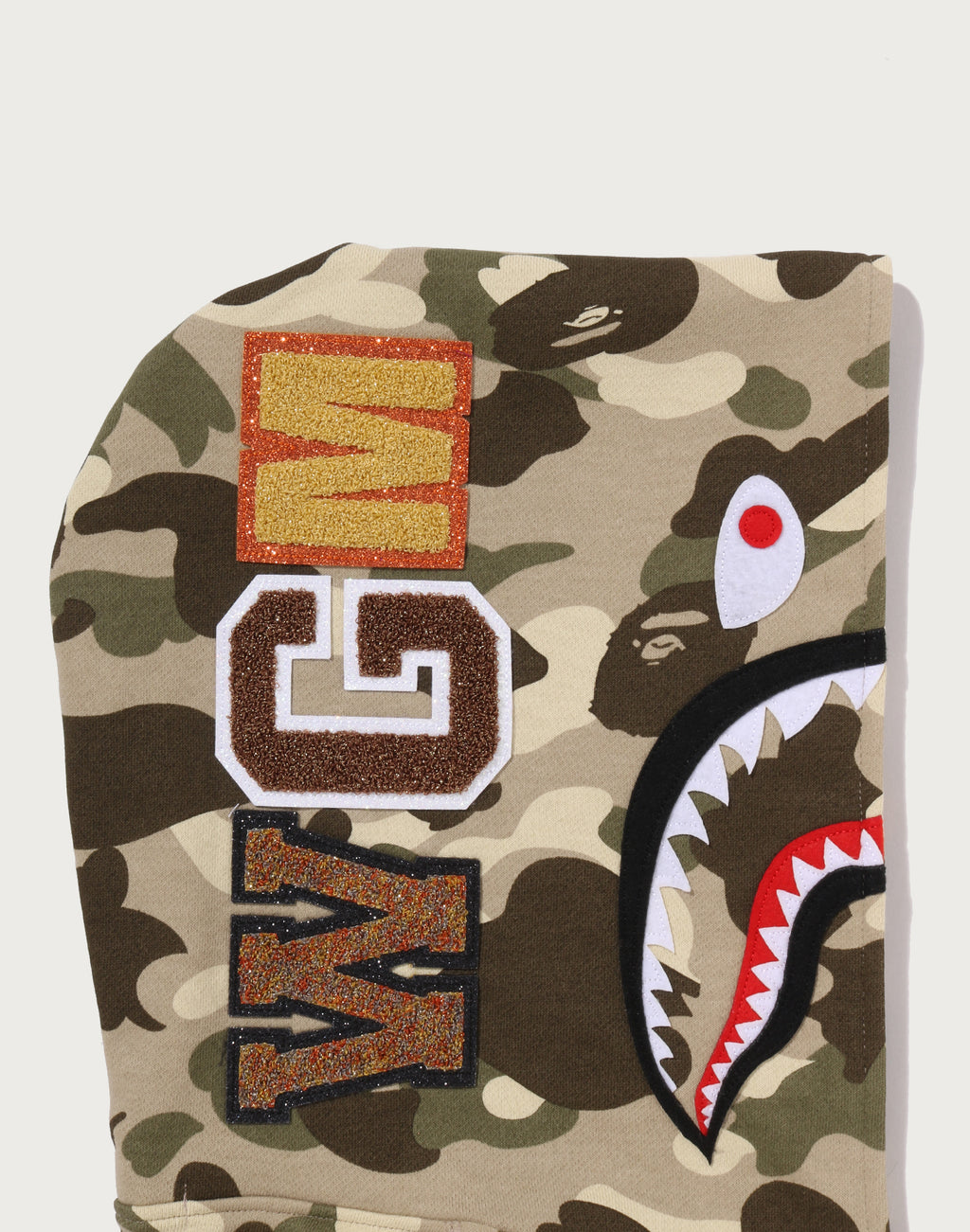 COLOR CAMO FUR SHARK CROPPED ZIP HOODIE LADIES