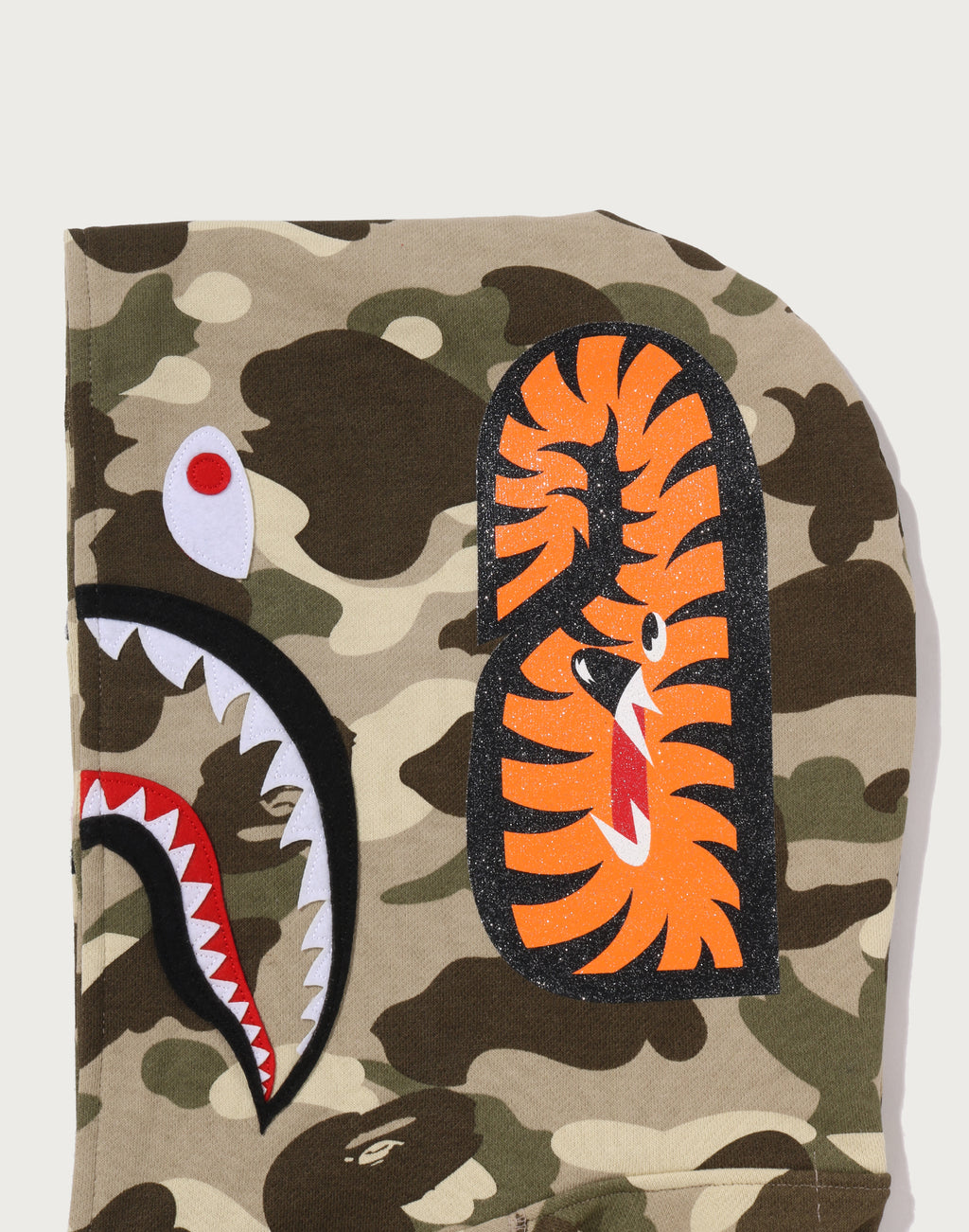 COLOR CAMO FUR SHARK CROPPED ZIP HOODIE LADIES