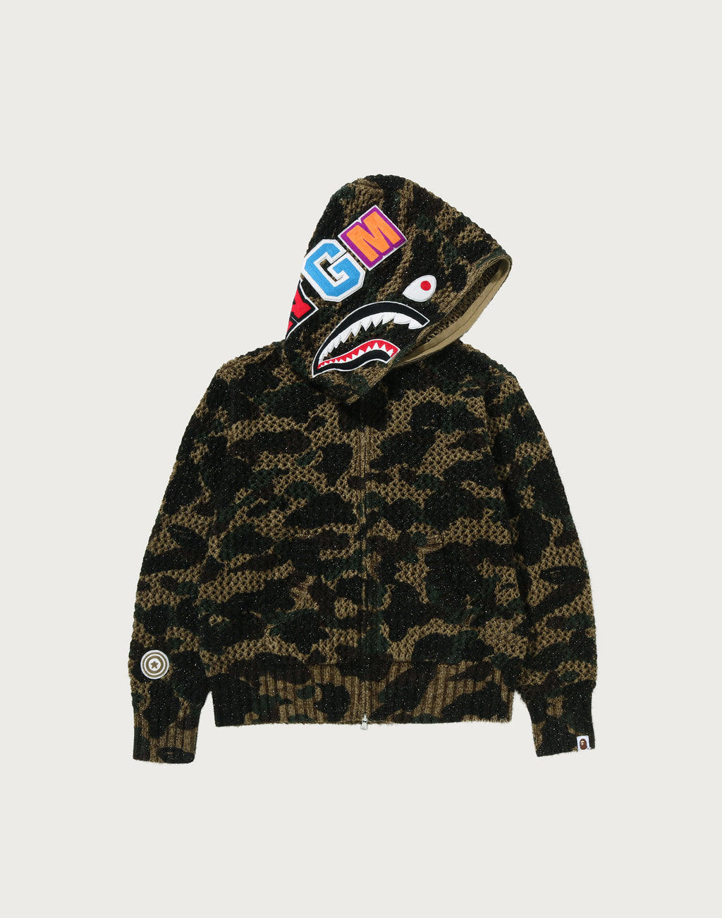 1ST CAMO CROCHET SHARK FULL ZIP HOODIE LADIES