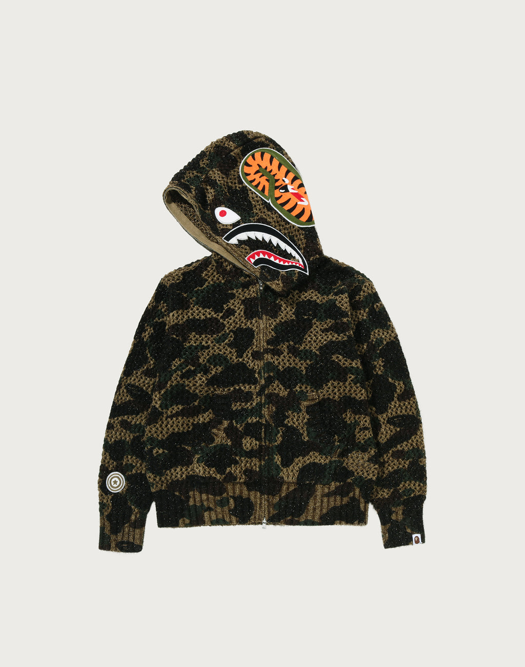 1ST CAMO CROCHET SHARK FULL ZIP HOODIE LADIES