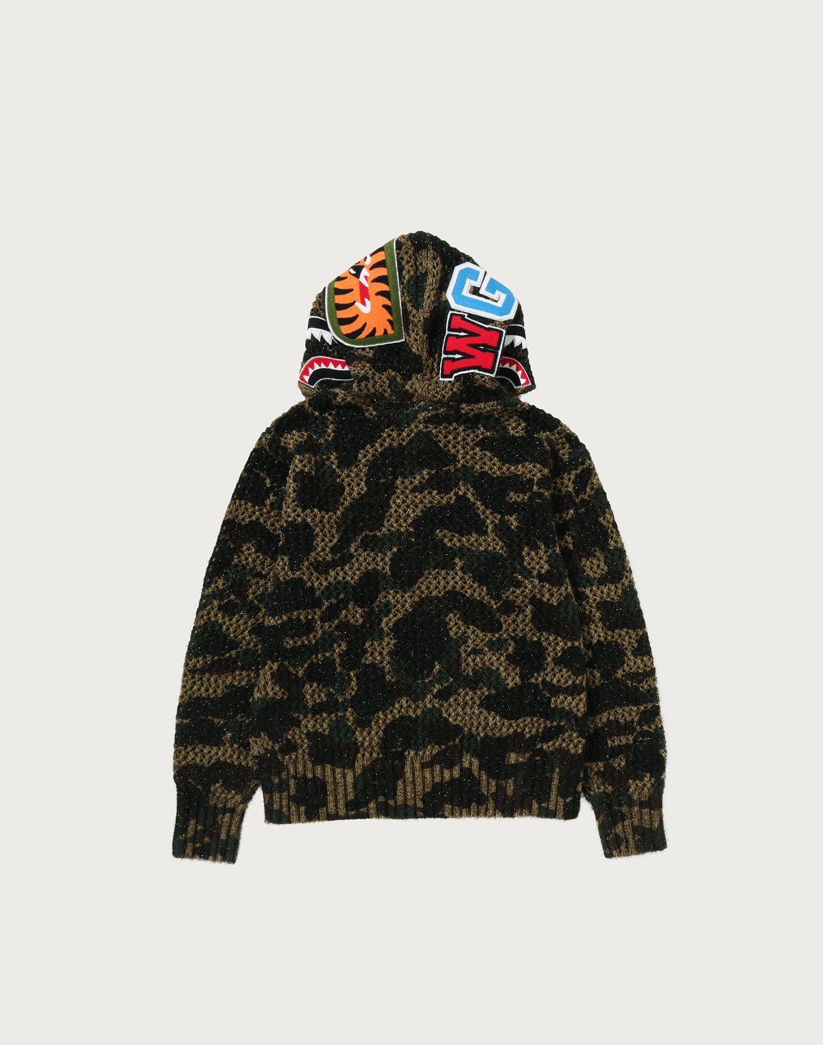 1ST CAMO CROCHET SHARK FULL ZIP HOODIE LADIES