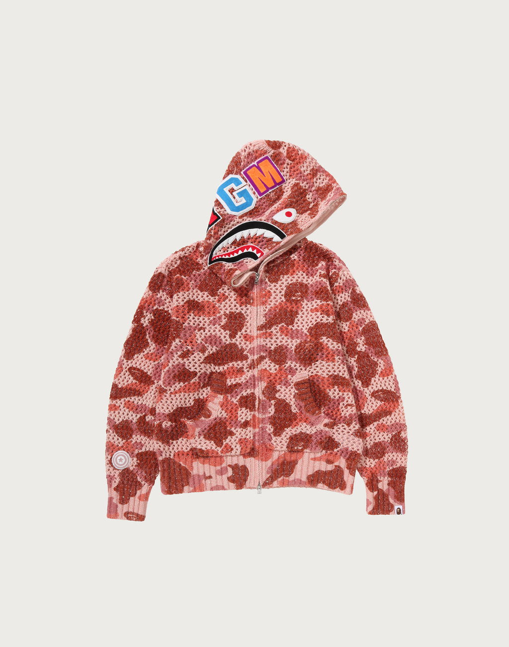 1ST CAMO CROCHET SHARK FULL ZIP HOODIE LADIES