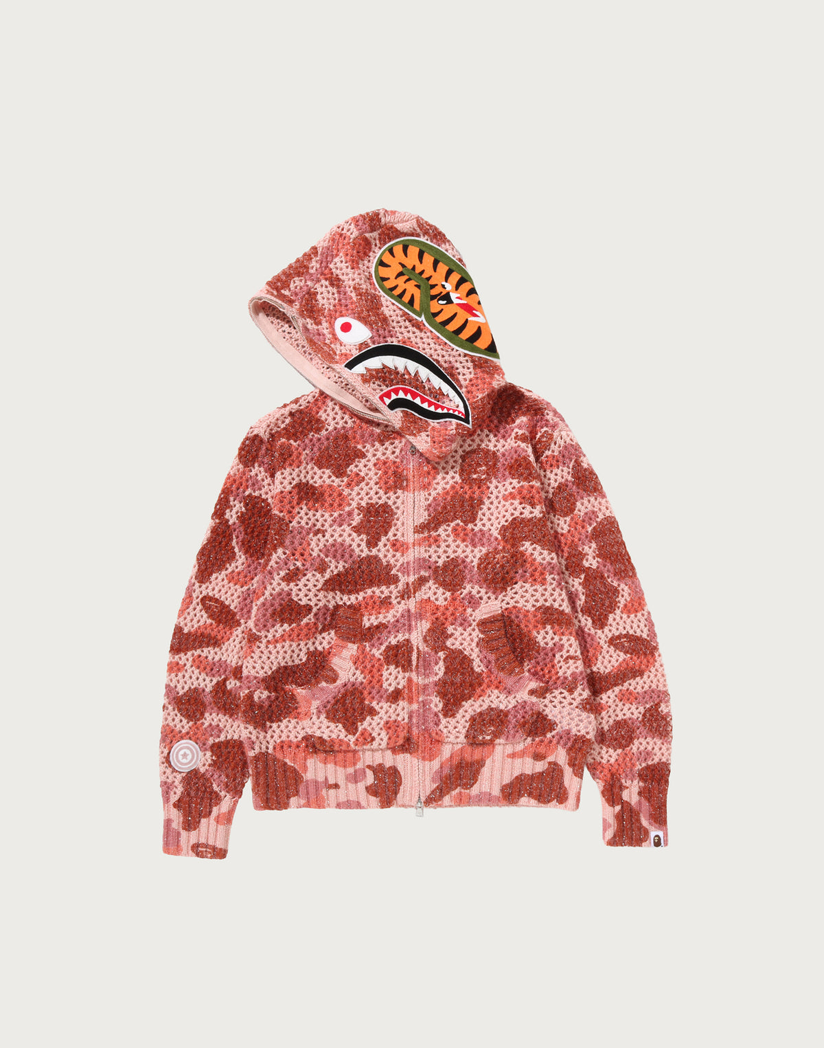 1ST CAMO CROCHET SHARK FULL ZIP HOODIE LADIES