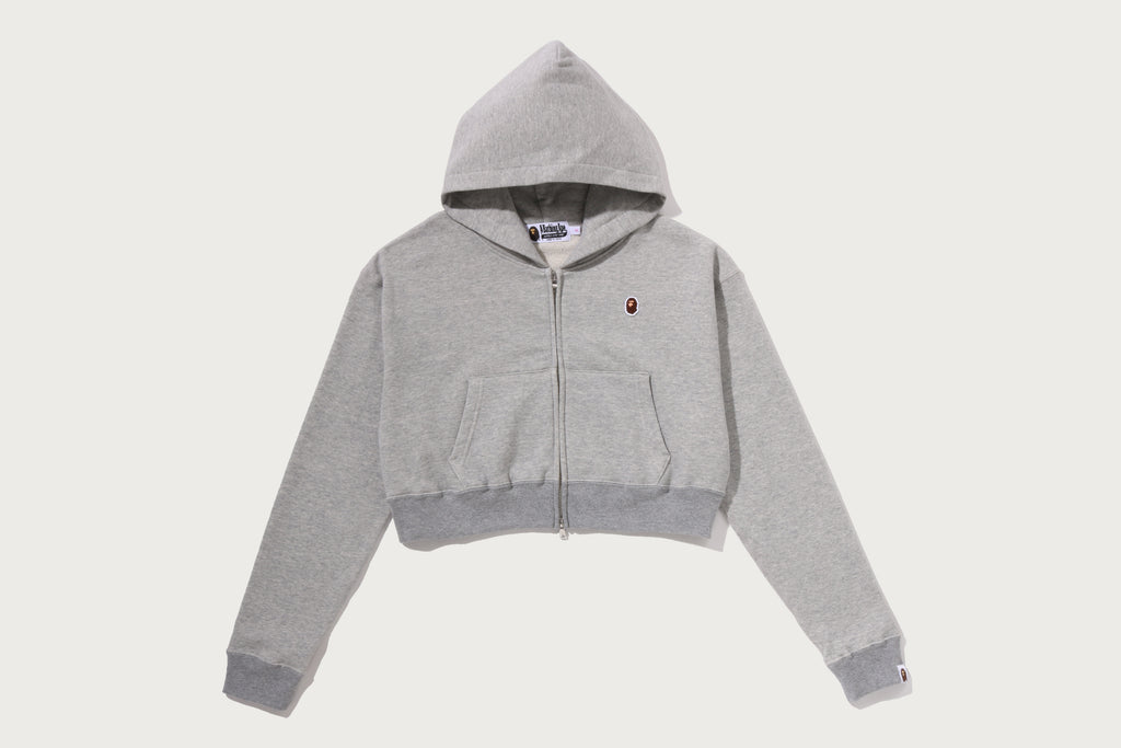 APE HEAD ONE POINT CROPPED ZIP HOODIE LADIES
