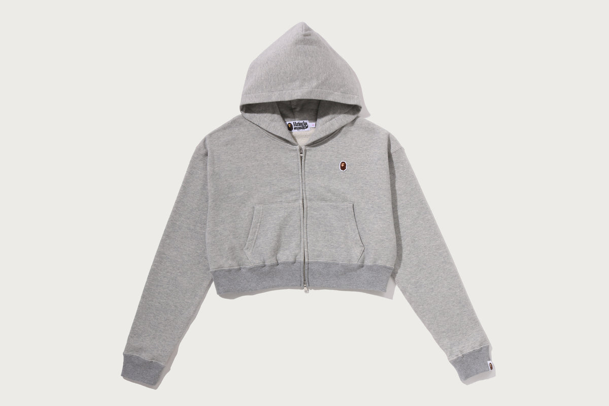 APE HEAD ONE POINT CROPPED ZIP HOODIE LADIES