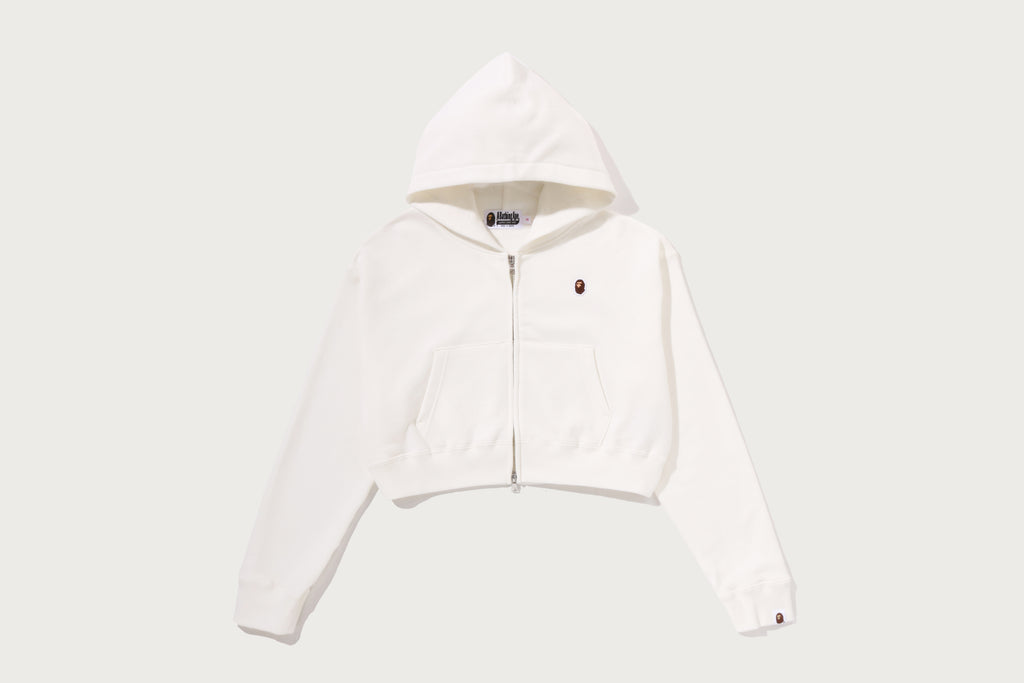 APE HEAD ONE POINT CROPPED ZIP HOODIE LADIES