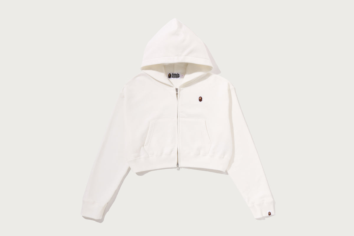 APE HEAD ONE POINT CROPPED ZIP HOODIE LADIES