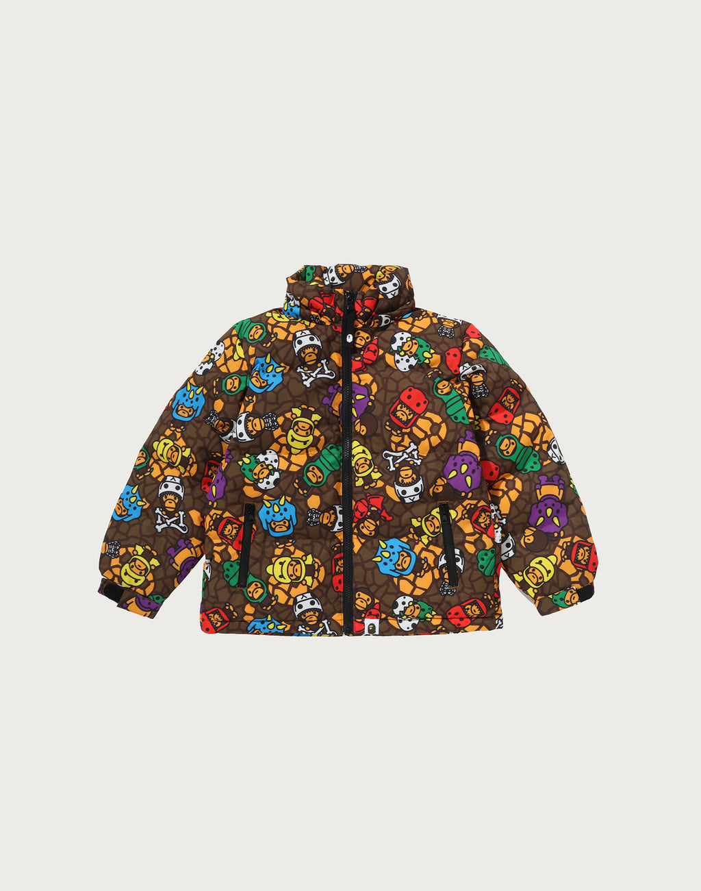 MILO MULTI DINOSAURS PATTERN ZIP HOODIE PADDED JACKET KIDS