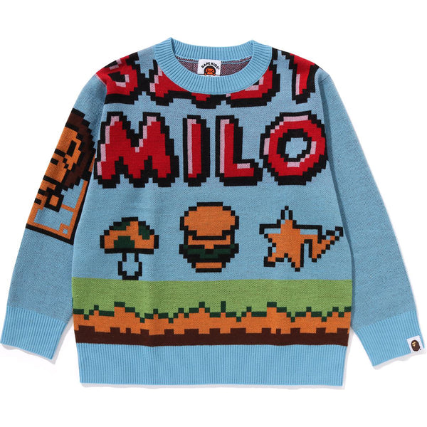 MILO GAME MOTIF WOOL MIX SWEATER KIDS – us.bape.com