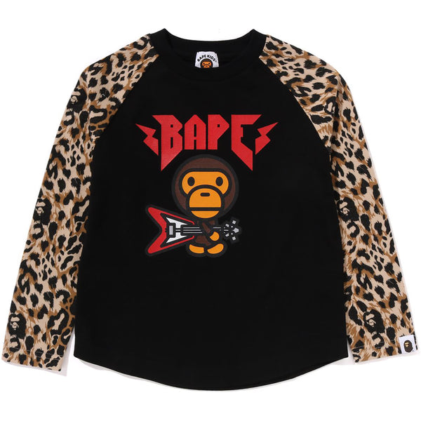 WILD LEOPARD PATTERN BABY MILO RAGLAN LS TEE KIDS – us.bape.com