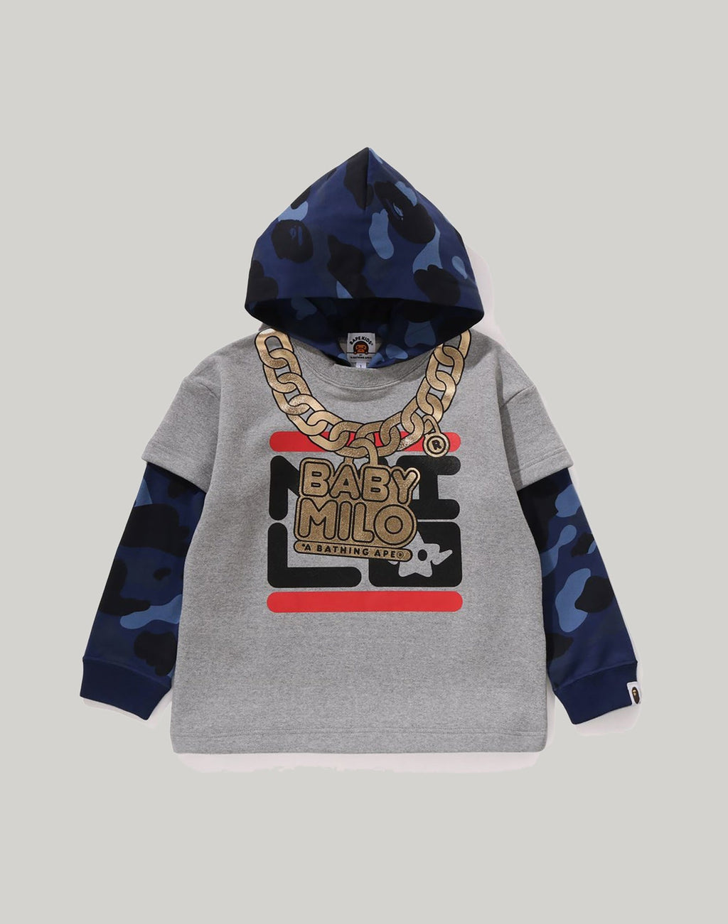 COLOR CAMO LAYERED RELAXED FIT PULLOVER HOODIE KIDS