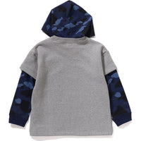 COLOR CAMO LAYERED RELAXED FIT PULLOVER HOODIE KIDS