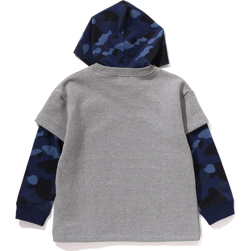 COLOR CAMO LAYERED RELAXED FIT PULLOVER HOODIE KIDS