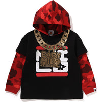 COLOR CAMO LAYERED RELAXED FIT PULLOVER HOODIE KIDS