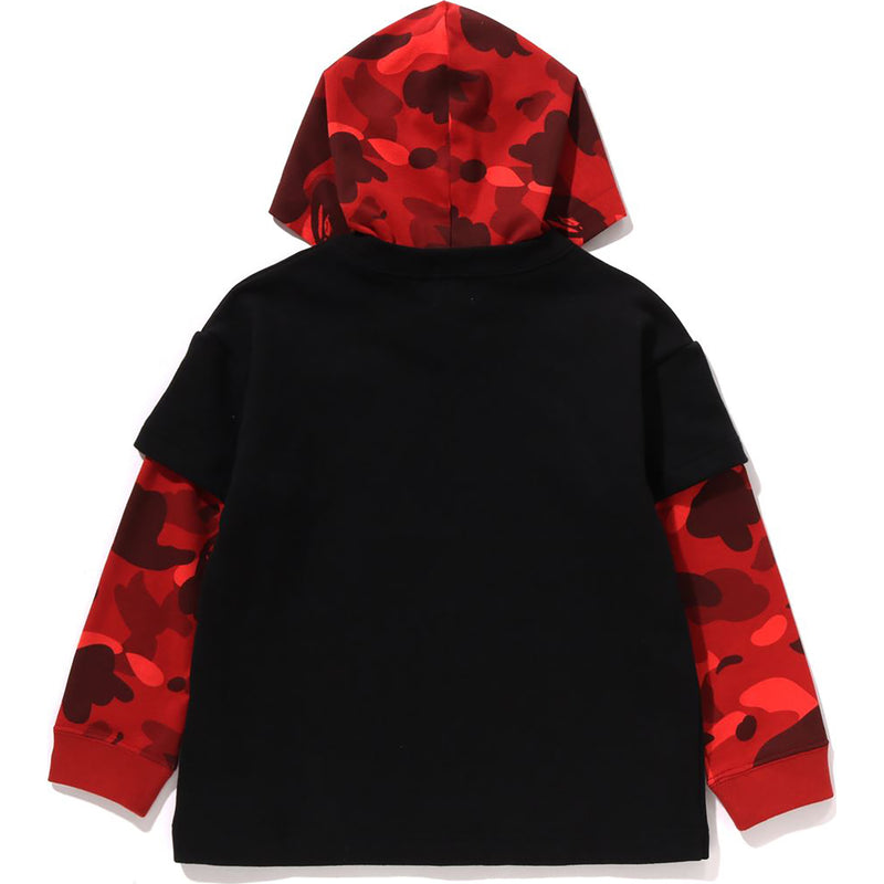 COLOR CAMO LAYERED RELAXED FIT PULLOVER HOODIE KIDS