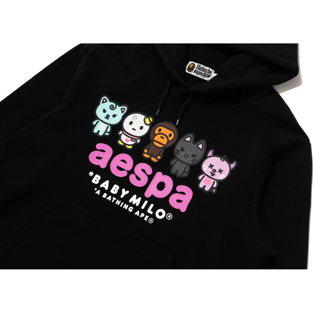 BAPE X AESPA BABY MILO PULLOVER HOODIE MENS