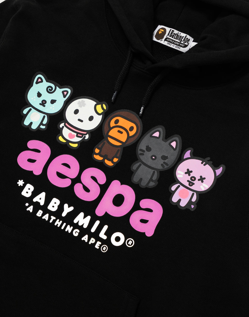 BAPE X AESPA BABY MILO PULLOVER HOODIE MENS